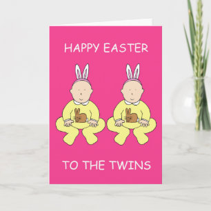 Cartes Pour Fêtes Annuelles Joyeuses Pâques aux jumeaux