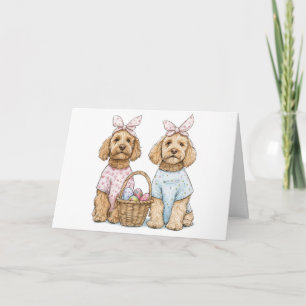 Cartes Pour Fêtes Annuelles Joyeuses Pâques Chiens Goldendoodle