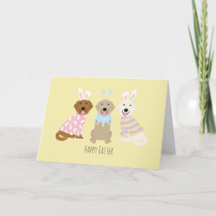 Cartes Pour Fêtes Annuelles Joyeuses Pâques Chiens Retriever doré