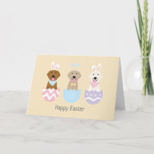 Cartes Pour Fêtes Annuelles Joyeuses Pâques Chiens Retriever doré
