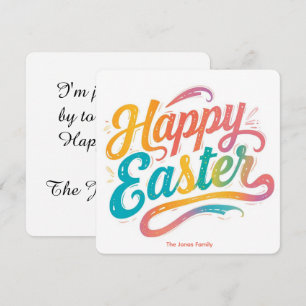 Cartes Pour Fêtes Annuelles Joyeuses Pâques Coloré mignon printemps coloré 