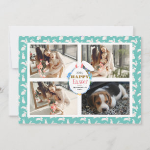 Cartes Pour Fêtes Annuelles Joyeuses Pâques élégantes Oreilles Œufs Photo de f
