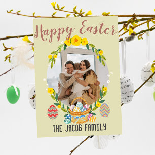 Cartes Pour Fêtes Annuelles Joyeuses Pâques famille, joyeuse famille une photo