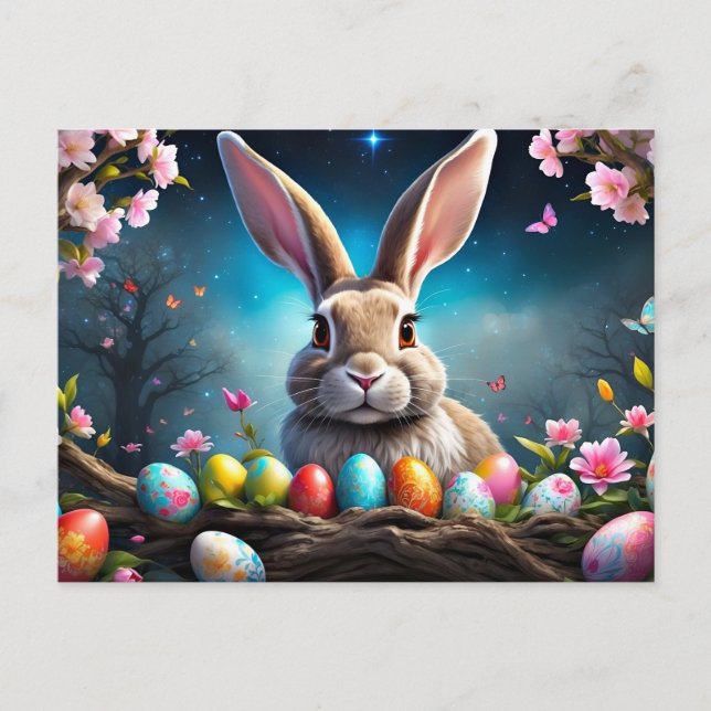 Cartes Pour Fêtes Annuelles Joyeuses Pâques Lapin (Devant)