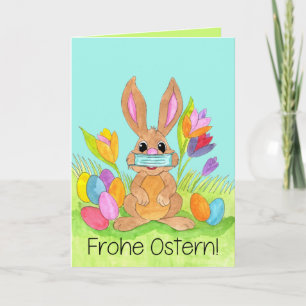 Cartes Pour Fêtes Annuelles Joyeuses Pâques Lapin masqué de Pâques allemand