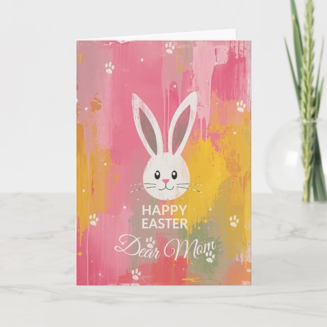 Cartes Pour Fêtes Annuelles Joyeuses Pâques Maman , Lapin de Pâques Personnali (Devant)