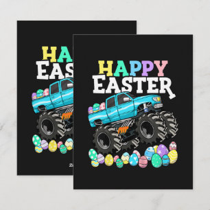 Cartes Pour Fêtes Annuelles Joyeuses Pâques Monster Truck Œufs de Pâques