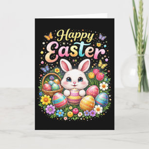 Cartes Pour Fêtes Annuelles Joyeuses Pâques Petit Lapin