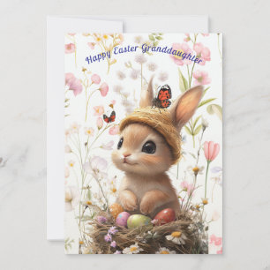 Cartes Pour Fêtes Annuelles Joyeuses Pâques Petite-fille Lapin Agneau