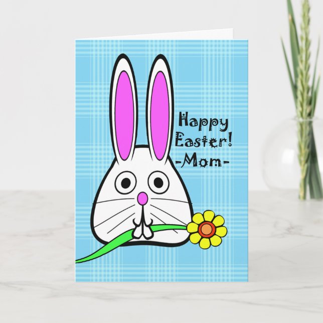 Cartes Pour Fêtes Annuelles Joyeuses Pâques pour la maman, le lapin mignon et (Devant)