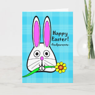 Cartes Pour Fêtes Annuelles Joyeuses Pâques pour les parrain et marraine, Lapi