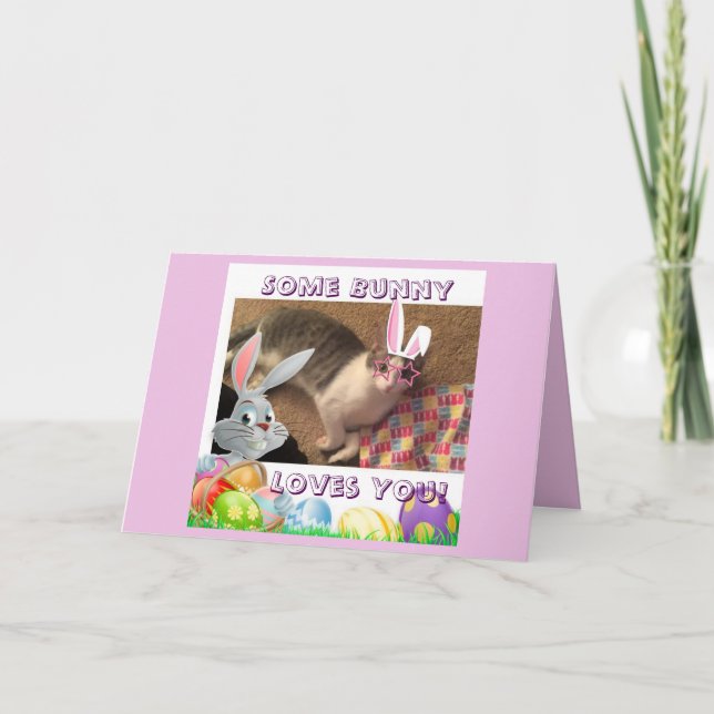 Cartes Pour Fêtes Annuelles Joyeuses Pâques pour un amoureux des chats (Devant)