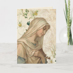 Cartes Pour Fêtes Annuelles Joyeuses Pâques Prière de bénédictions Vierge Mari