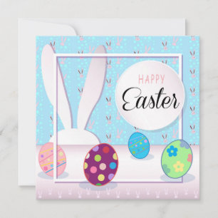 Cartes Pour Fêtes Annuelles Joyeuses Pâques Printemps Lapin Mignon Chasse aux 