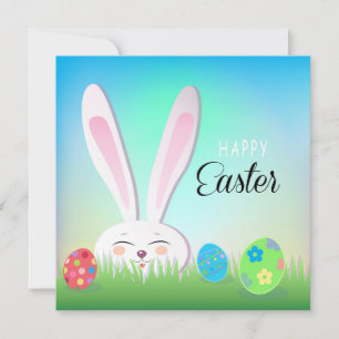 Cartes Pour Fêtes Annuelles Joyeuses Pâques Printemps Lapin Mignon Chasse aux 
