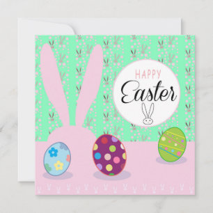 Cartes Pour Fêtes Annuelles Joyeuses Pâques Printemps Lapin Mignon Chasse aux 