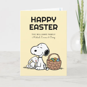 Cartes Pour Fêtes Annuelles Joyeuses Pâques Snoopy & le lapin de Pâques