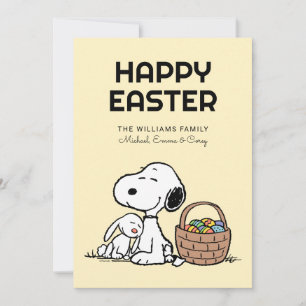 Cartes Pour Fêtes Annuelles Joyeuses Pâques Snoopy & le lapin de Pâques