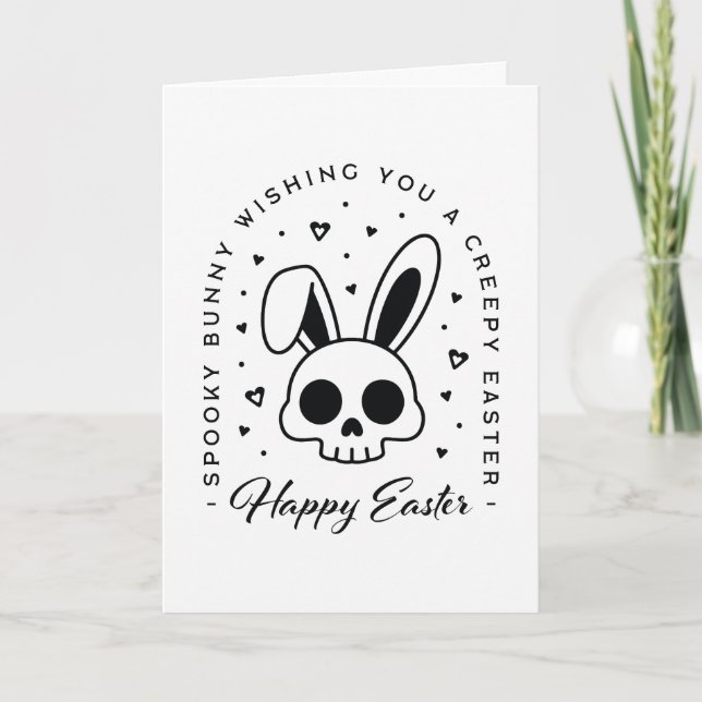 Cartes Pour Fêtes Annuelles Joyeuses Pâques souhaits flippants lapin effrayant (Devant)