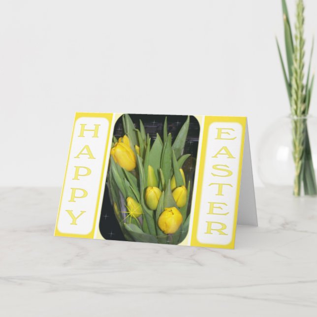 Cartes Pour Fêtes Annuelles Joyeuses Tulipes de Pâques (Devant)