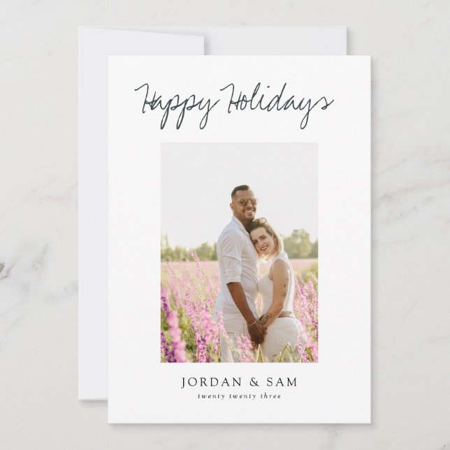 Cartes Pour Fêtes Annuelles Joyeuses vacances 2-Photo Couple (Devant)