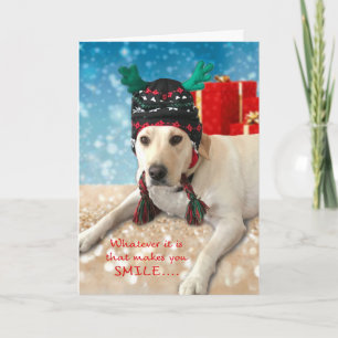 Cartes Pour Fêtes Annuelles Joyeuses vacances adorable chien Labrador avec Cas