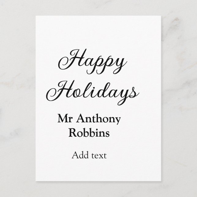 Cartes Pour Fêtes Annuelles Joyeuses vacances ajouter nom date année simple mi (Devant)