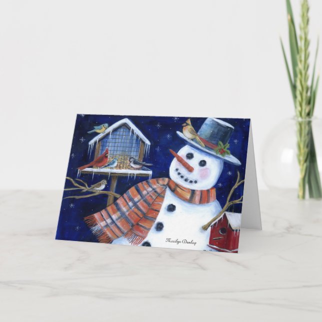 Cartes Pour Fêtes Annuelles Joyeuses Vacances Amateurs d'oiseaux (Devant)