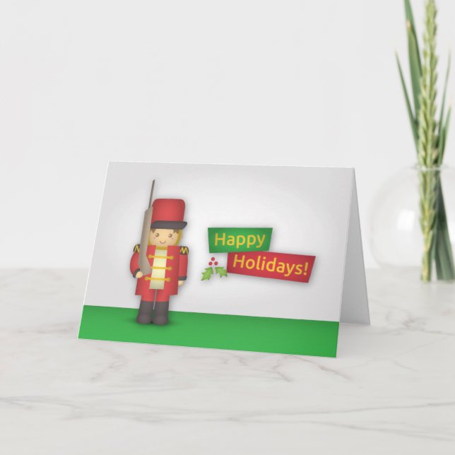 Cartes Pour Fêtes Annuelles Joyeuses vacances avec Noisette de Noël Soldat (Devant)