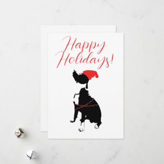 Cartes Pour Fêtes Annuelles Joyeuses vacances avec Pitbull, chapeau de Père No