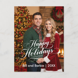 Cartes Pour Fêtes Annuelles Joyeuses vacances, Couples Photo Front