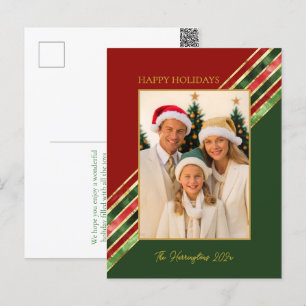 Cartes Pour Fêtes Annuelles Joyeuses vacances Élégante photo colorée Noël