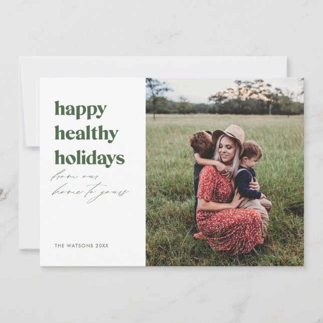 Cartes Pour Fêtes Annuelles Joyeuses Vacances en santé Photo (Devant)