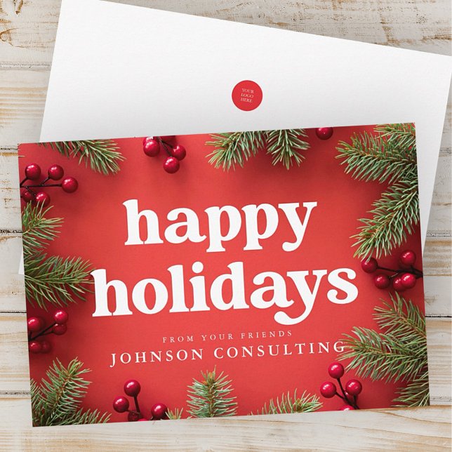 Cartes Pour Fêtes Annuelles Joyeuses Vacances Étoiles modernes et cônes de pin (Créateur téléchargé)