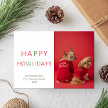 Cartes Pour Fêtes Annuelles Joyeuses vacances Funny Pet Chien Photo Noël<br><div class="desc">Joyeuses Vacances Funny Pet Chien Photo Noël Carte de vacances. Envoyez des voeux et des salutations chaleureux à vos proches avec cette carte de Noël minimaliste et moderne. Tous les textes sont pré-arrangés pour que vous personnalisiez facilement et rapidement avec vos propres détails. Joyeuses fêtes !</div>