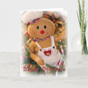 Cartes Pour Fêtes Annuelles Joyeuses vacances Gingerbread Man Greeting Card