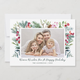 Cartes Pour Fêtes Annuelles Joyeuses vacances Holly Berry Photo