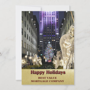 Cartes Pour Fêtes Annuelles Joyeuses vacances Iconic Rockefeller Plaza Busines