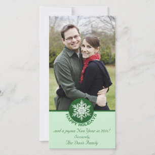 Cartes Pour Fêtes Annuelles Joyeuses vacances Livre vert Flocon de neige 4x8