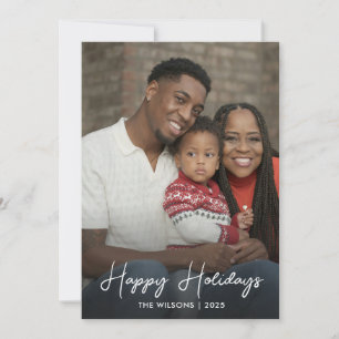 Cartes Pour Fêtes Annuelles Joyeuses vacances Minimaliste photo de famille