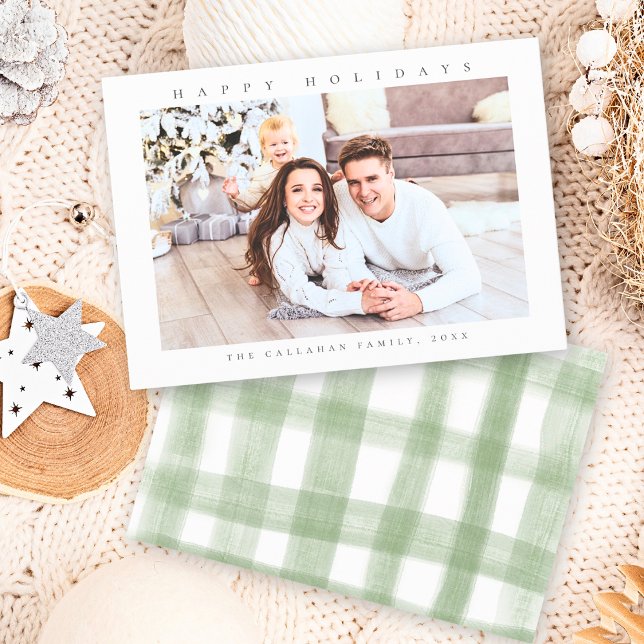 Cartes Pour Fêtes Annuelles Joyeuses Vacances Moderne Minimale Photo (Créateur téléchargé)