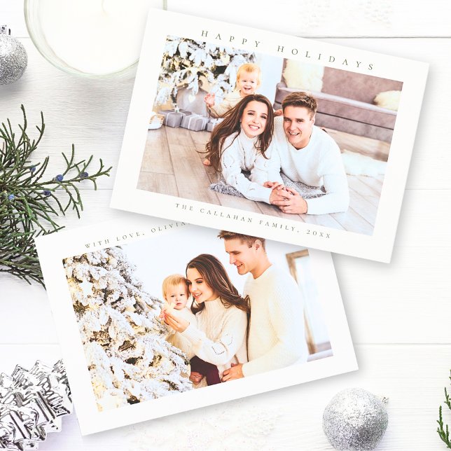 Cartes Pour Fêtes Annuelles Joyeuses Vacances Moderne Minimale Photo (Créateur téléchargé)