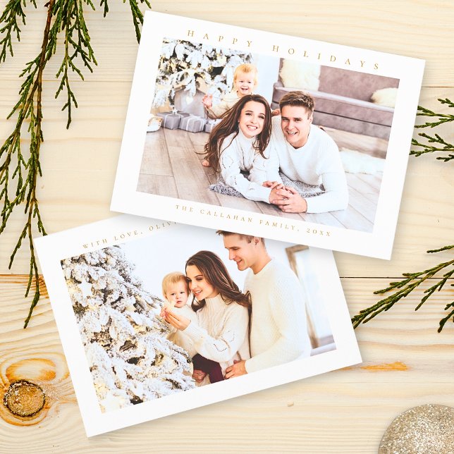 Cartes Pour Fêtes Annuelles Joyeuses Vacances Moderne Minimale Photo (Créateur téléchargé)