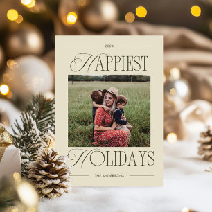 Cartes Pour Fêtes Annuelles Joyeuses Vacances Moderne Olive Photo