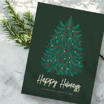 Cartes Pour Fêtes Annuelles Joyeuses Vacances Moderne Simple Arbre de Noël<br><div class="desc">Votre logo d'entreprise peut être ajouté à l'arrière. Modifiez le message de vacances,  le nom commercial ou le nom de l'entreprise. Disponible ici : http://www.zazzle.com/selectpartysupplies</div>