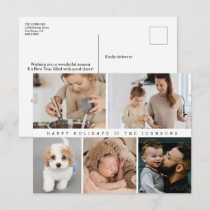 Cartes Pour Fêtes Annuelles Joyeuses Vacances Moderne Simple Photo de famille