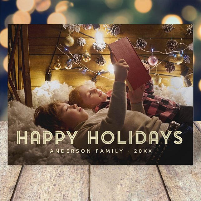 Cartes Pour Fêtes Annuelles Joyeuses Vacances Moderne Typographie Simple (Créateur téléchargé)