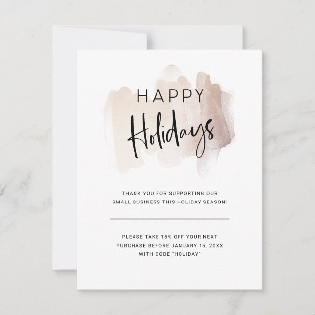 Cartes Pour Fêtes Annuelles Joyeuses vacances modernes de votre petite entrepr (Devant)