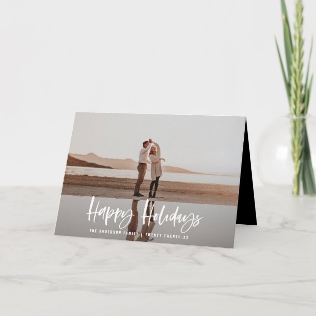 Cartes Pour Fêtes Annuelles Joyeuses vacances modernes, minimum de noël photo (Devant)