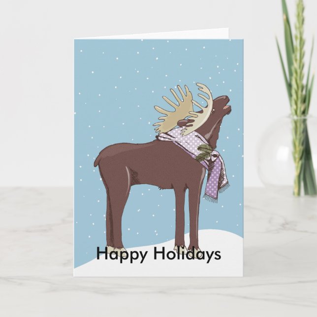 Cartes Pour Fêtes Annuelles Joyeuses vacances Moose (Devant)